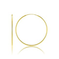 Gold Hoop Earrings for Women, 14K Gold Earrings for Women, Dainty Gold Vermeil Endless Thin Hoops, 14K Gold Plated 925 Sterling Silver, 35/45/55mm - size: 45mm