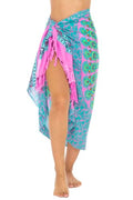 SHU-SHI Sarong Wraps for Women Long Beach Cover ups Pareo Bathing Suit Wrap Skirt Mandala Sarongs Coverup - color: Pink/Tosca