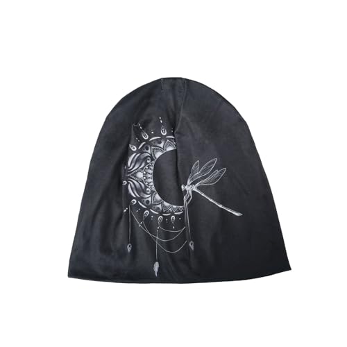 Tenna Teki Women Slouchy Beanie Chemo Hat Cancer Caps for Patient | Autumn Spring Lightweight Comfortable Breathable Beanie for Men - color: Black2