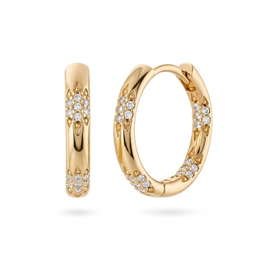 MYEARS Women Earrings Gold Huggie Hoop 14K Small Simple Hypoallergenic Everyday Jewelry - style: Flower