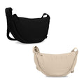 Nylon Crescent Crossbody Bag for Women Purses Trendy Men,Small Travel Sling Bag Hobo - color: Beige+black, size: Small