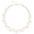 TEN MIRO 16k Gold Plated Chunky Gold Plated Necklace for Women Non Tarnish, 36'' /92cm Long Chunky Heart Necklace layered Puffy Heart Necklaces Long Thick Pendant Bold Statement Necklaces for Women Trendy - style: Gold Plated Double Layered Pearl Necklace