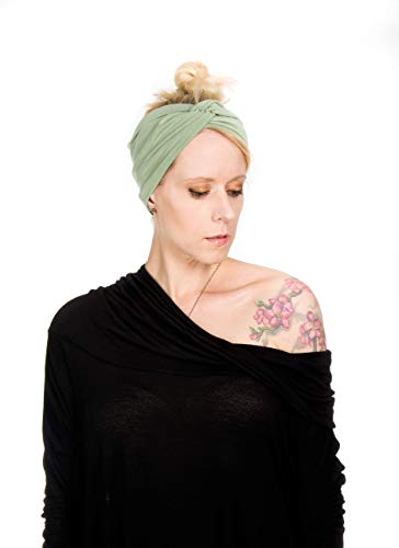 Twist Headband Extra Wide Scrunch Turban (Sage Green) - color: Sage Green