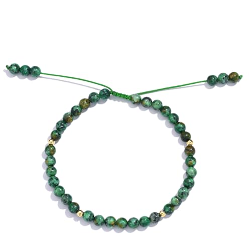Softones 6mm Natural Stone Anklet for Women Gemstone Ankle Bracelets for Women Healing Energy Crystal Anklets Adjustable(8.5-10 Inches) - color: african turquoise