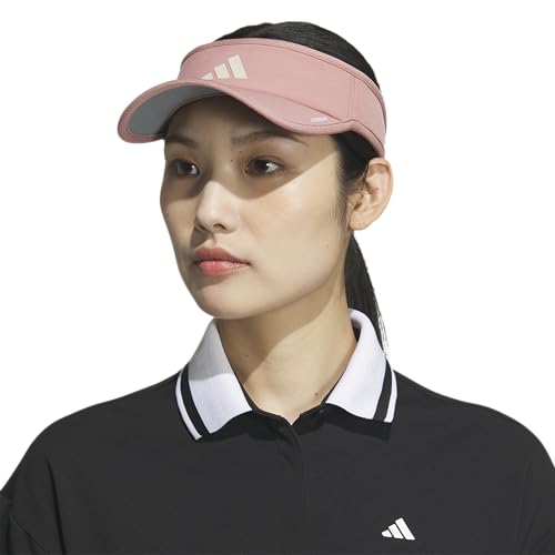 adidas Women's Superlite Visor – Lightweight Moisture-Wicking Running Tennis Hat - color: Warm Clay Pink/Wonder Alumina Grey/3