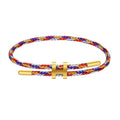 AIMADE Bracelets for Women Adjustable Charm Bracelet, 18k Gold-plated Buckle Design Titanium Steel Wire Rope Women's Gift Jewelry - color: Multicolour-A