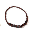 COLORFUL BLING Natural Chunky Wooden Beads Statement Necklace Boho African Tribal Collar Choker Bib Necklace Hippie Vacation Jewelry for Unisex Men Women - color: dark ball