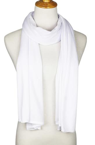 vabovin Head Wraps for Black Women Stretch Jersey Knit Turban Headwrap Solid Color Headscarf Headband Shawl - color: 05- White
