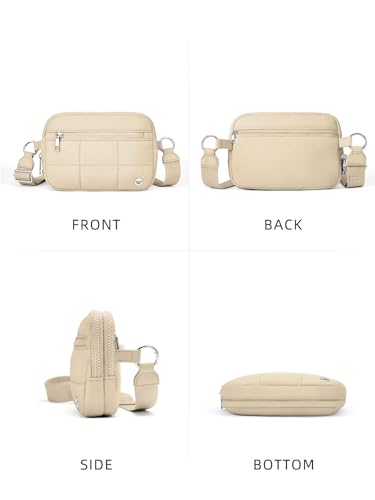 WESTBRONCO Small Crossbody Bags for Women Nylon with Adjustable Strap, Zipper Crossbody Purse, 1L Shoulder Bag for Travel - color: Khaki-new