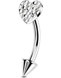 OUFER Rook Piercing Jewelry, G23 Solid Titanium Eyebrow Rings, Heart Vertical Labret Lip Jewelry, 16G Curved Barbells, Daith Rook Earrings for Women Men - color: Stainless Steel Heart, size: 16G 8mm