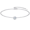 ChicSilver 925 Sterling Silver Anklets for Women, Simple Dainty Round/Heart Birthstone Ankle Bracelet Beach Foot Jewelry, 8.7-10.7 Inch Adjustable - color: 04. Round - April(Diamond)