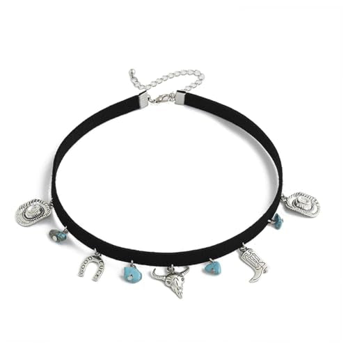 Layered Boho Necklaces for Women Gold Coin Pendant Necklaces Stackable Turquoise Choker Necklace for Women Western Jewelry - style: Style 13
