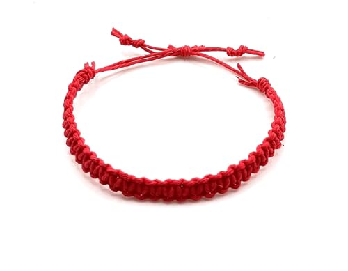 Hemp Bracelet Adjustable - color: Red