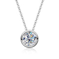 Moissanite 0.5-3ct Necklaces 18K White Gold Plated 925 Sterling Silver Bezel Set Round Cut D Color VVS1 Lab Created Diamond Solitaire Pendant Necklace for Women Men GRA Certified - style: Bezel Set Round Cut