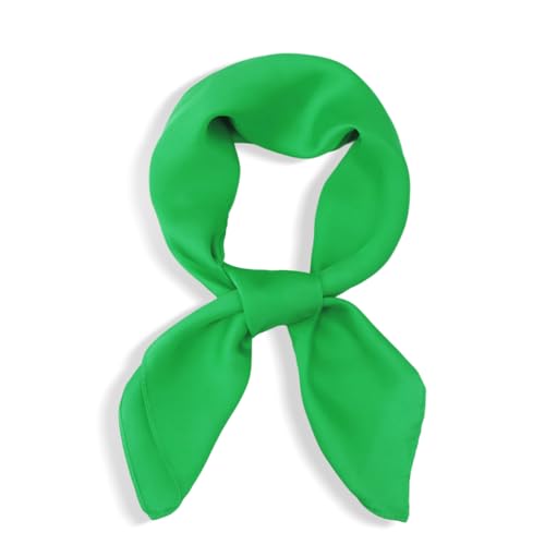 vimate Head Scarf for Women Hair 27'' Square Satin Silk Feeling Bnadana Neck Scarf Handbag Accessories Etc - color: C56#. Green