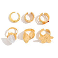 Chunky Rings for Women Adjustable Thick Rings Set Trendy Statement Stackable Ring for Women Chunky Jewlery Irregular Dome Flower Finger Knkuckle Thumb Ring - style: Style 1