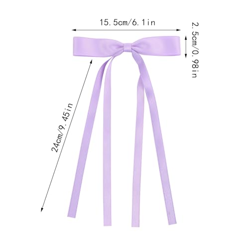 WORTL Hair Bows Clips Coquette Ribbon Bowknot with Long Tail Princess Hair Bows French Barrettes Hair Accessories for Women Girls 16PCS (Rose red, Dark Blue, Purple, Pink) - color: Rose red, Dark Blue, Purple, Pink