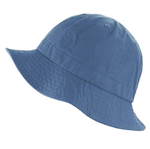 The Hat Depot Bucket Sun Hat 100% Cotton Long Brim and Deeper & Round Top Tennis Packable Summer Fashion Outdoor Hat - color: 1. Tennis - Sky Blue, size: Small-Medium