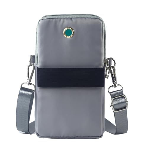 JANKS Small Crossbody Bag for Women - Mini Phone Purses with Crossbody Strap and Wallet - Nylon Arm Bag - color: A-grey