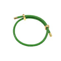 Caiyao Unisex Steel Rope Bracelet Couple Bracelet Simplicity Fashion Titanium Buckle Adjustable Wire Rope Bracelet for Women Men Jewelry Gift - color: green