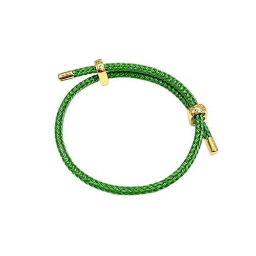 Caiyao Unisex Steel Rope Bracelet Couple Bracelet Simplicity Fashion Titanium Buckle Adjustable Wire Rope Bracelet for Women Men Jewelry Gift - color: green