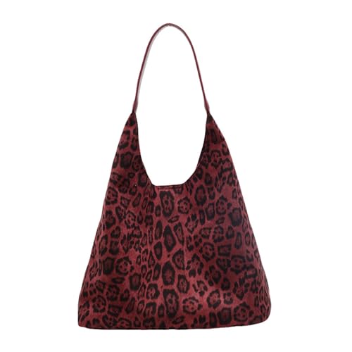 Straw Hobo Bag for Women 2026 Boho Woven Beach Purse Large Summer Straw Tote with Lining Black Raffia Shoulder Bag | straw material - color: Leopard Purses-red