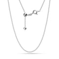 LeCalla 925 Sterling Silver Italian Jewelry Adjustable Chain Necklace, Sliding Bolo Chain Necklace for Women Slider Chain 14 to 24 Inch. - color: Ball Chain