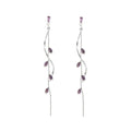 Temperament Long Zircon Tassel Earrings for Women Charm Jewelry Sparkling Crystal Leaves Twist Dangle Earrings for Friends - color: Silver-Purple Leaves