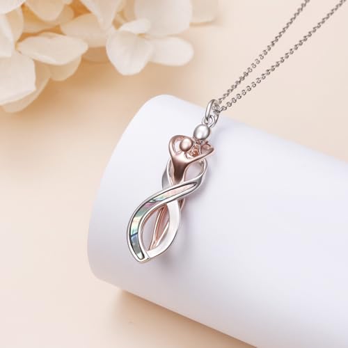 FLYOW S925 Sterling Silver Best Friend Couple Pendant Friendship Sun Moon Lotus Yin Yang Matching Bff Necklace for Women Jewelry - style: infinity