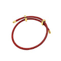 Caiyao Unisex Steel Rope Bracelet Couple Bracelet Simplicity Fashion Titanium Buckle Adjustable Wire Rope Bracelet for Women Men Jewelry Gift - color: red