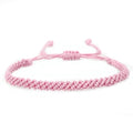 1/2Pcs Set Tibetan Rope Braided Rope String Adjustable Bracelet for Women Men Jewelry Handmade Bohemian Lucky Protection Bracelet Colorful - color: Pink