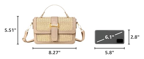 Straw Crossbody Bags for Women Summer Straw Clutch Bag Woven Beach Purse Vacation Handbags | Straw - color: A Khaki