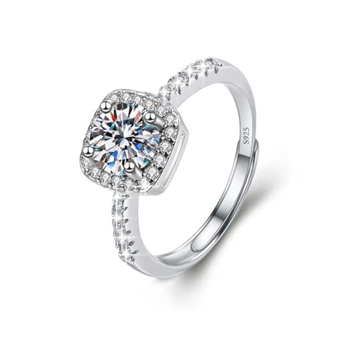 Moissanite Adjustable Engagement Ring, Promise Eternity Ring for Women,Wedding Rings,Jewelry Gift,Friendship Promise Fashion Jewelry Valentine Gifts for Women