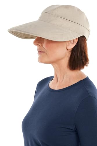 Women's Zip-Off Visor - UPF 50+ Sun Protection - Bel Aire - color: Natural Modern Herringbone