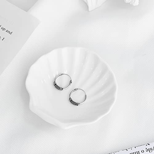 AeraVida Unique Bali Chic Tribal Coil and Ball Sterling Silver Hoop Earrings | Artistic Boho-Inspired Lightweight Jewelry for Women - style: Style3