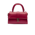 MOON CANTA Mini Crossbody Bag for Women – Small Faux Leather Shoulder Purse with Gold Lock, Elegant Design for Daily Use - color: Cherry Red