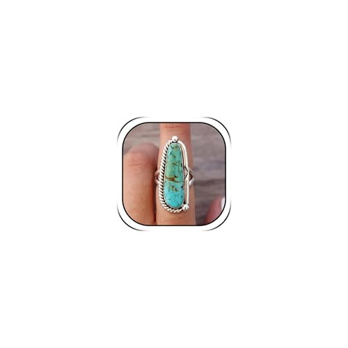 Turquoise Ring Boho Western Jewelry Chunky Thumb Statement Ring Dainty Simple Finger Open Jewelry Gift for Women Boho Dresses Accessories - color: A3:turquoise rings