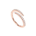 PAVOI 14K Gold Plated Cubic Zirconia Open Twist Eternity Band for Women - color: Rose Gold, size: 10