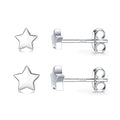 3 Pairs 925 Sterling Silver Star Stud Earrings for Women,Tiny Simple Geometric Stud Earrings Set Small Hypoallergenic Cartilage Tragus Ear Jewellery for Men (3/4/5mm) - color: 07 Silver-2Pairs-4mm/5mm