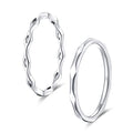 KAZITSAN 2pc 2mm Stainless Steel Rings for Women Girls Fashion Wedding Plain Band Knuckle Stacking Midi Rings Silver/Rose Gold Wedding Band Comfort Fit - color: BEHY01-Silver