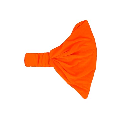 Motique Accessories Wide Cotton Head Band Solid Boho Yoga Style Soft Hairband for Women (Neon Orange) - color: Neon Orange