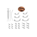 Eyebrow Piercing Jewelry Set with Tool, Surgical Steel Curved Barbell Kit with CZ, Spike & Ball Replacement Ends, Internal Thread 6mm/8mm/10mm Rook Daith Lip Rings for Women Men - color: 16G Silver Long Spike