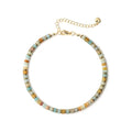 XIJIN Natural Stone Beaded Anklets for Women Handmade Beach Boho Turquoise Beads Ankle Bracelet Jewelry Gift for Her - color: M