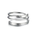 LUKRAY Sterling Silver Ring, Hammered Wire Wrap Ring, Adjustable Ring for Women, Handmade Thumb Ring form 4-12