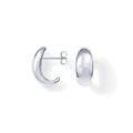 PAVOI 14K Gold Plated 925 Sterling Silver Post Huggie Earrings | Gold Dome Huggie Hoop Earrings for Women - style: White Gold