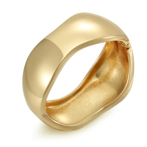 YMBYCM Gold Chunky Bangle Bracelets for Women Trendy Wide Chunky Cuff Bracelets Wrap Bracelet - style: D-G