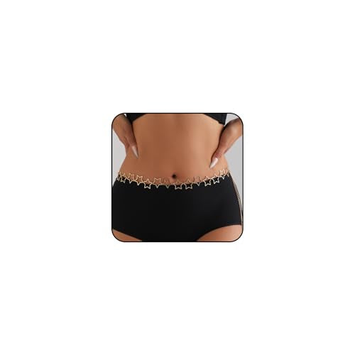 Gold Star Waist Chain Belt for Women Boho Sun Starfish Bikini Jewelry Festival Rave Outfits Waterproof Belly Body Chain - style: Stars