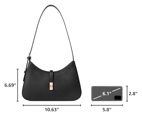CLUCI Shoulder Bag for Women, Purses for Women, Handbag Hobo Bags Vegan Leather Crossbody Purse with Adjustable Strap Black - color: A-black-small