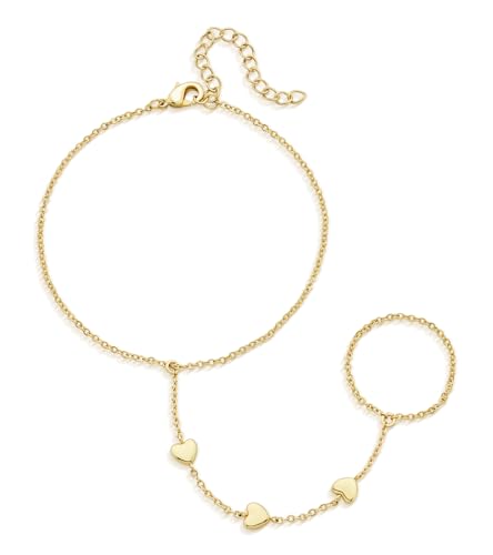 adoyi Gold Bracelets for Women, 14K Gold Plated Stackable Bracelet Stack Set Adjustable Charm Paperclip Chain Cuban Link Layered Waterproof Jewelry Sets Gifts for Womens - color: Gold Style E