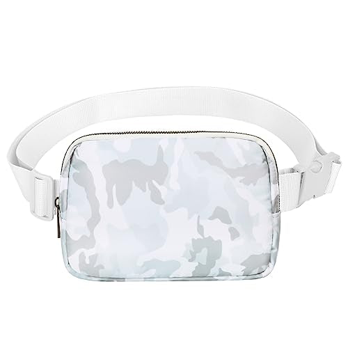 VOROLO Fanny Pack For Women And Men Crossbody Bag Belt Bag with Adjustable Strap Graduation Gifts Camo White - color: Camo White, style: 1 Pack Fanny Pack